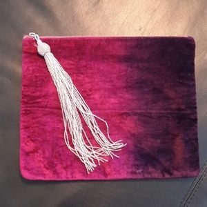 Steve Madden velvet / beaded fringe handbag